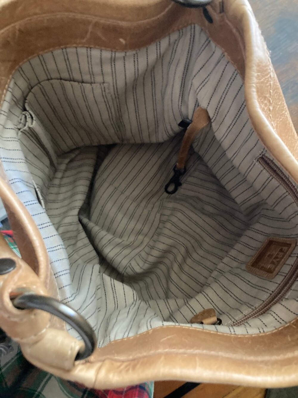 FryeMelissa Genuine Beige Leather Slouchy Hobo Shoulder Bag Org. $388 - Picture 7 of 9